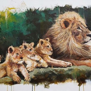 Leão com Filhotes